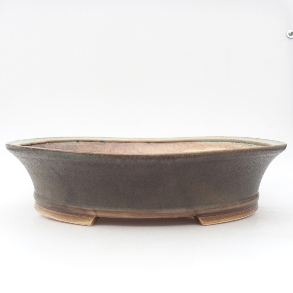 Ceramic bonsai bowl 32,5 x 29 x 7 cm, green