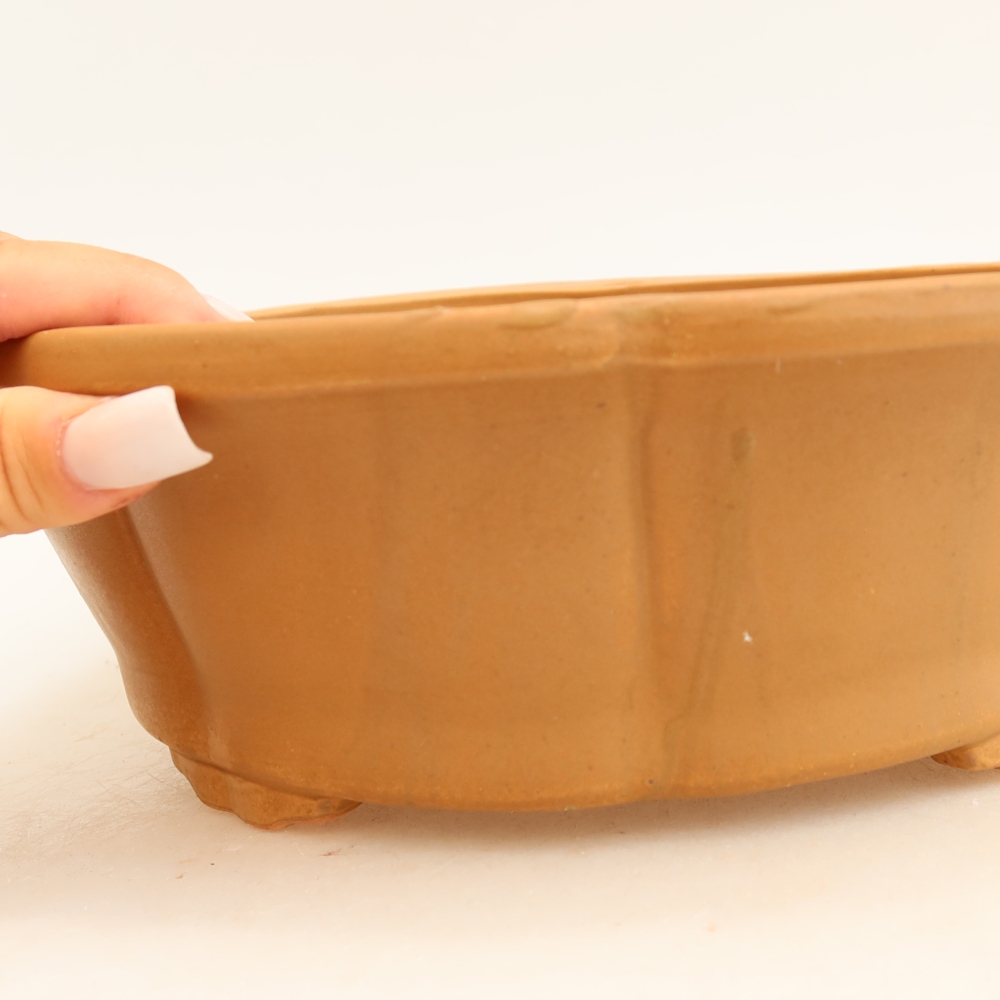 Ceramic bonsai bowl 26 x 26 x 8 cm, brown