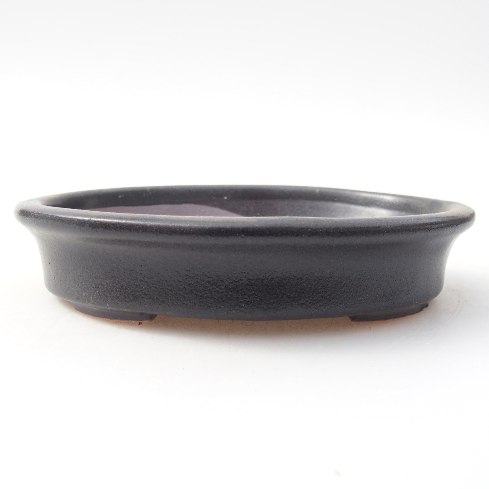 Ceramic bonsai bowl 13 x 10,5 x 3 cm, black