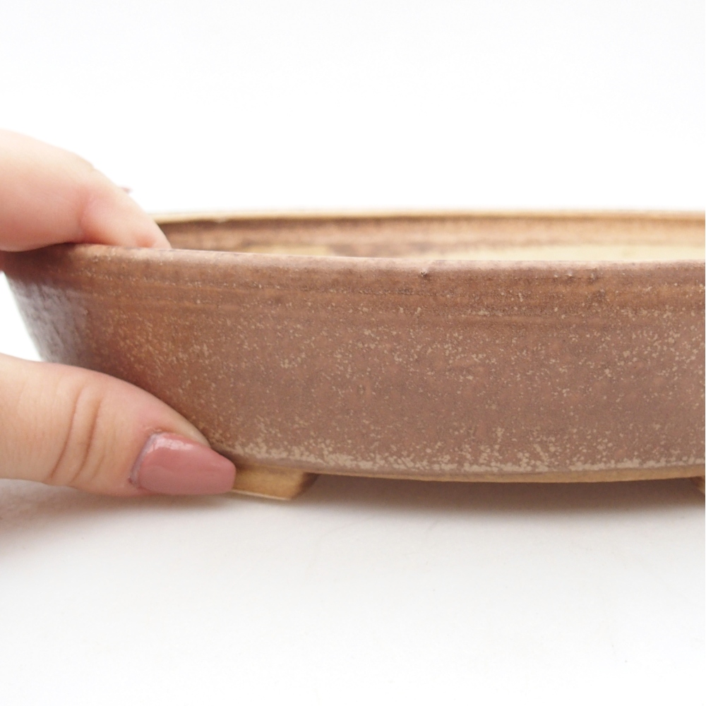 Ceramic bonsai bowl 22,5 x 20 x 4,5 cm, pink