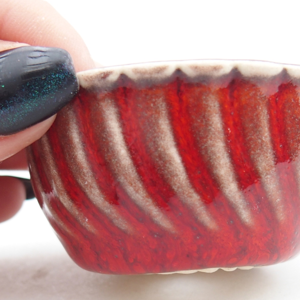 Mini bonsai bowl 5,5 x 5,5 x 2,5 cm, colour red