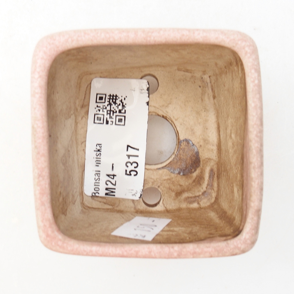 Ceramic bonsai bowl 6 x 6 x 4,5 cm, pink color