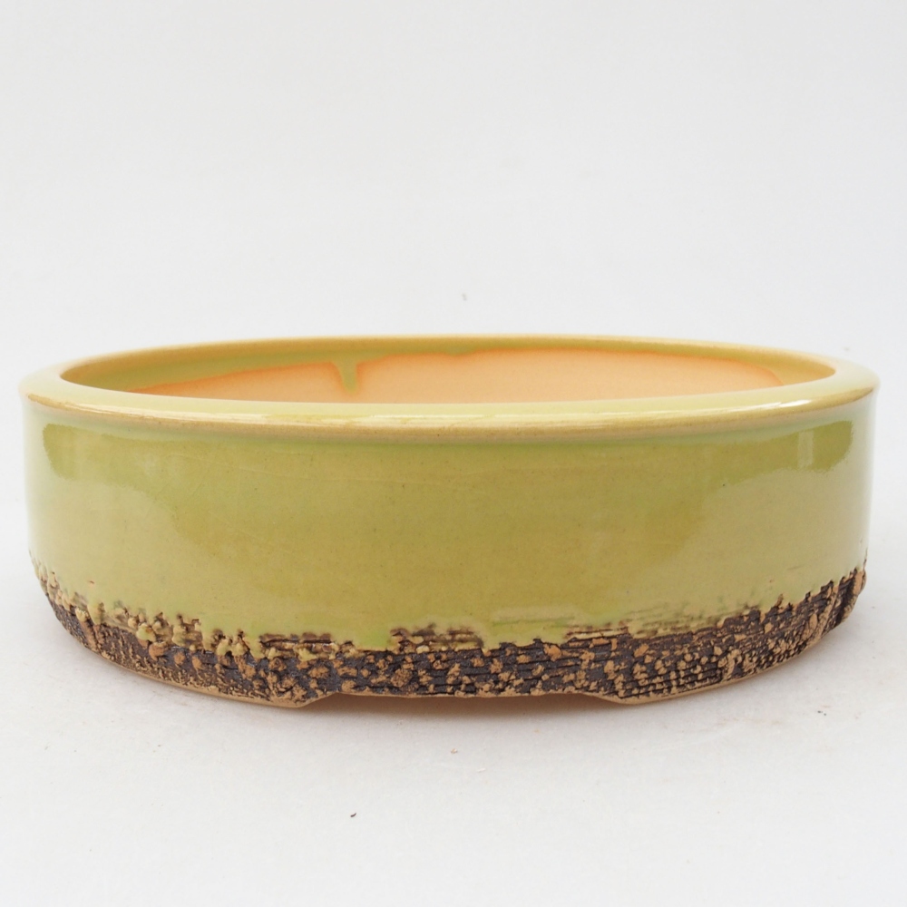 Ceramic bonsai bowl 19 x 19 x 5 cm, color green