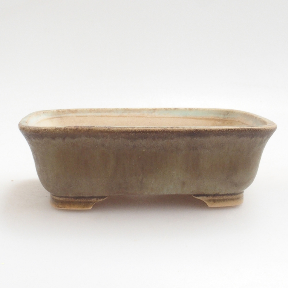 Ceramic bonsai bowl 14,5 x 12 x 4,5 cm, color green