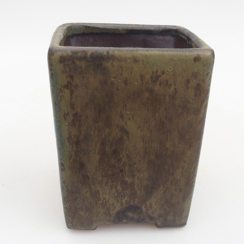 Ceramic bonsai bowl 7,5 x 7,5 x 9,5 cm, color brown