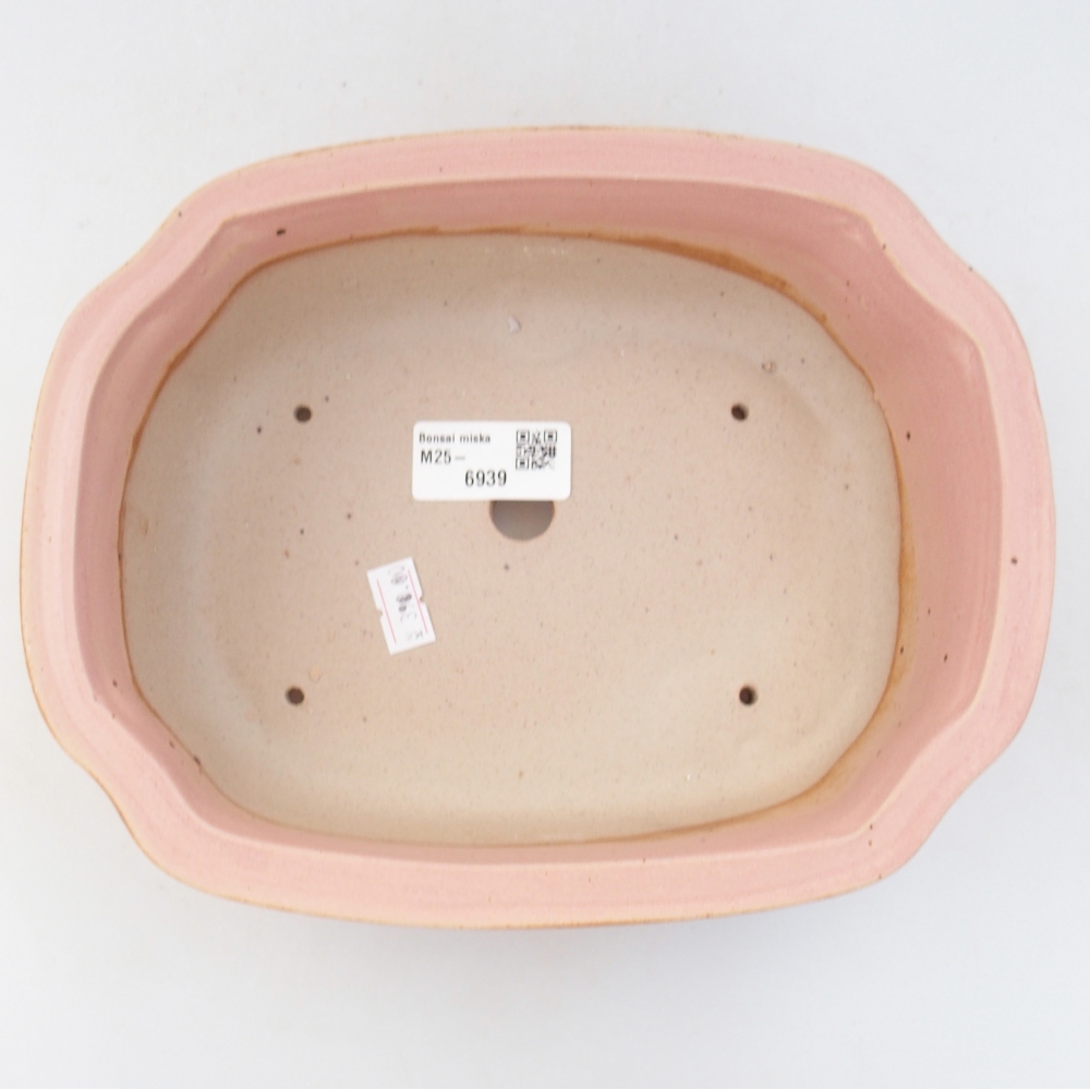 Ceramic bonsai bowl 22 x 18 x 7 cm, pink