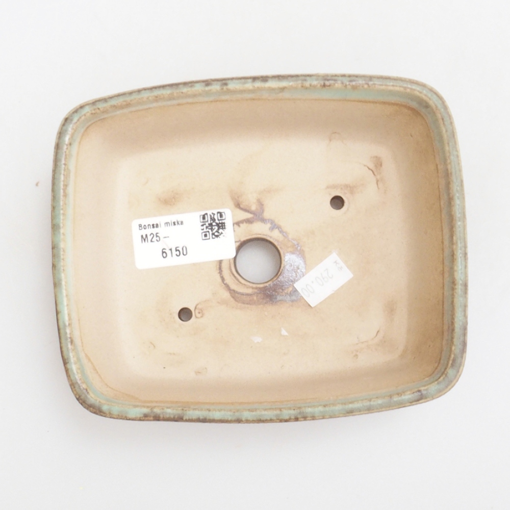 Ceramic bonsai bowl 14,5 x 12 x 4,5 cm, color green