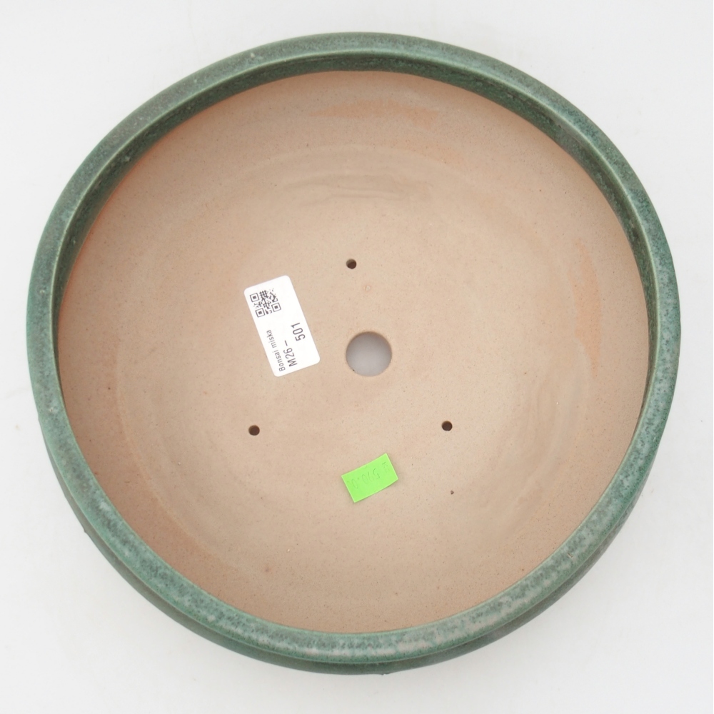 Ceramic bonsai bowl 24 x 24 x 8 cm, green