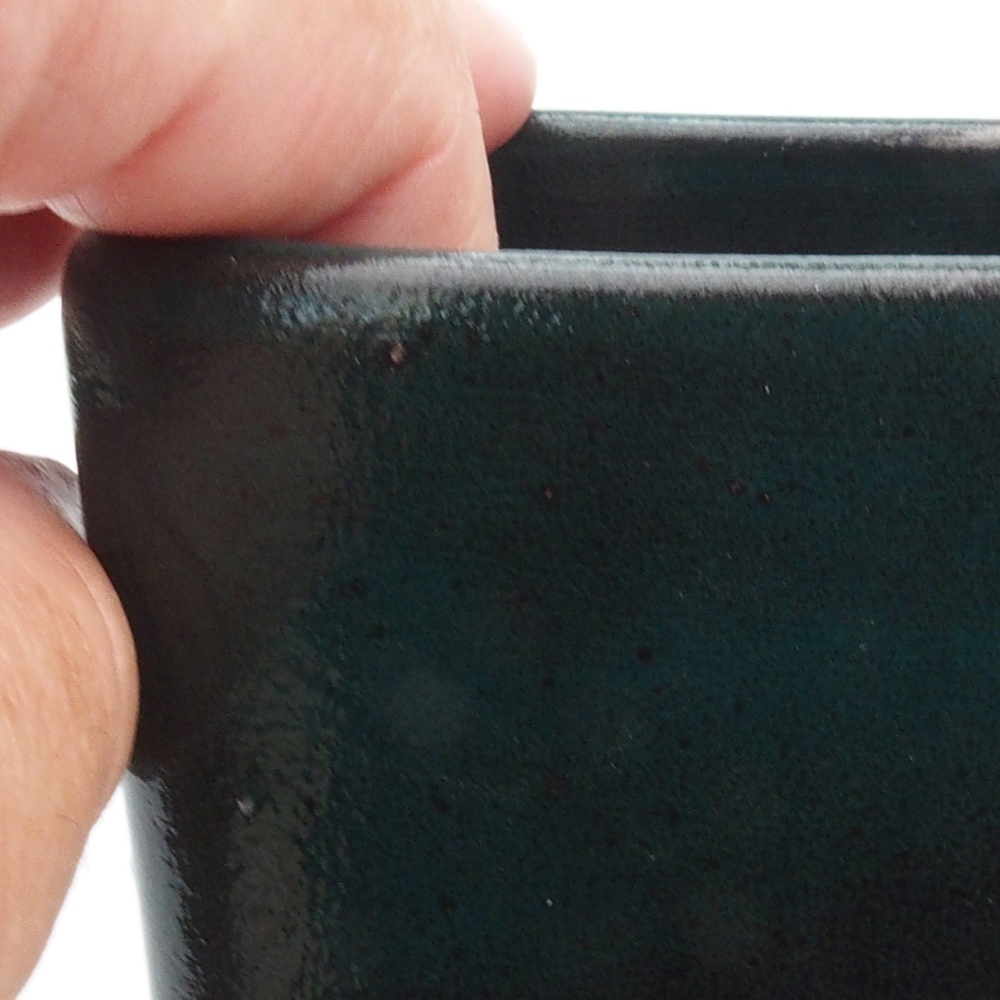 Ceramic bonsai bowl 8 x 8 x 10 cm, color green