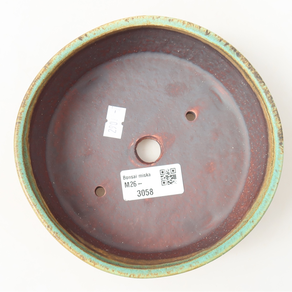 Ceramic bonsai bowl 15,5 x 15,5 x 5 cm, green