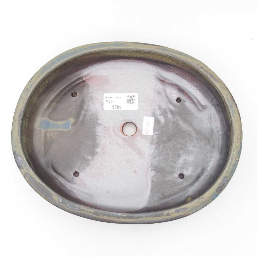 Ceramic bonsai bowl 25 x 20 x 4 cm, color brown