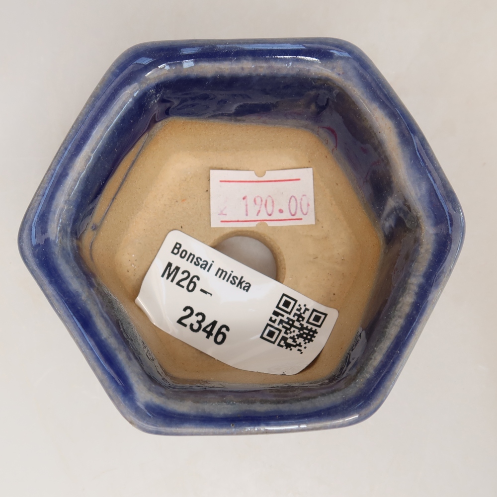 Ceramic bonsai pot, 7.5 x 7 x 4 cm, blue