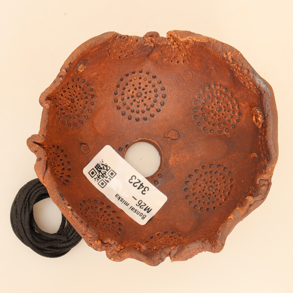 Ceramic Kokedama Pot, 10 x 10 x 6.5 cm, Brown