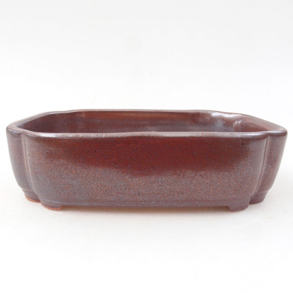 Ceramic bonsai bowl 15 x 11,5 x 4,5 cm, color brown
