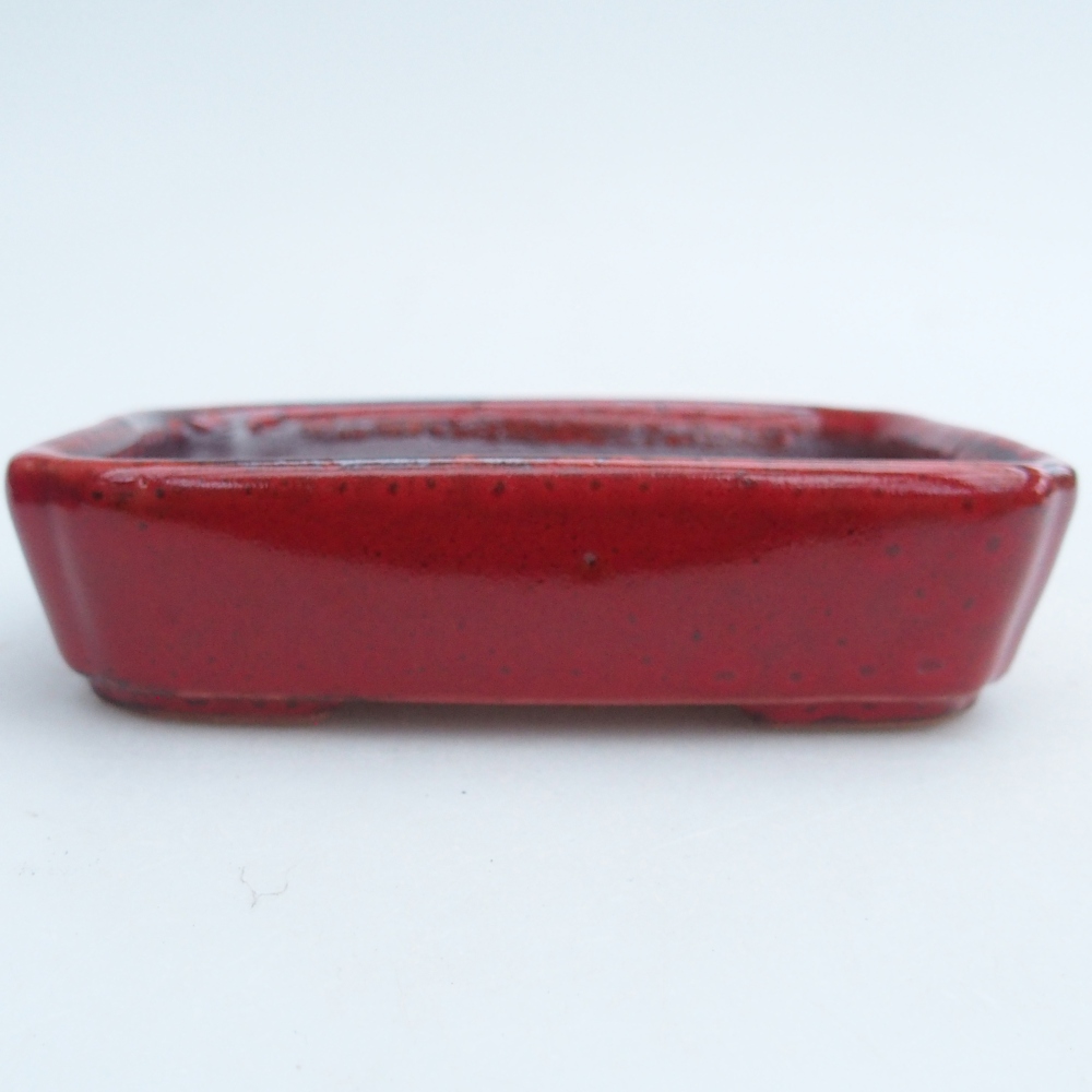 Ceramic bonsai bowl 12 x 9 x 3 cm, colour red