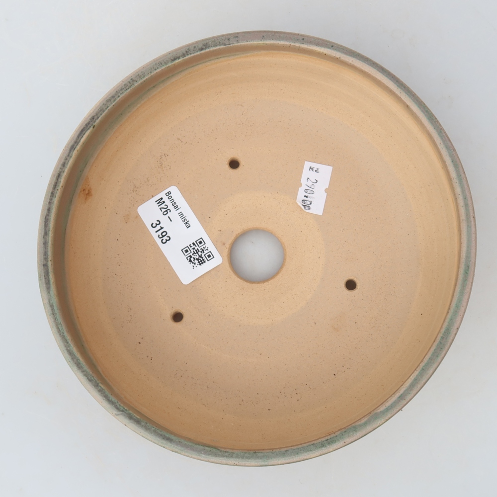 Ceramic bonsai pot, 16.5 x 16.5 x 5 cm, beige