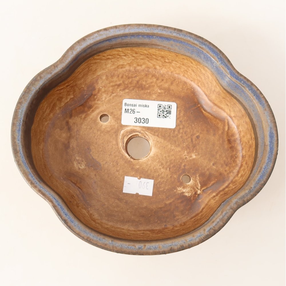Ceramic bonsai bowl 17 x 15,5 x 5,5 cm, colour blue