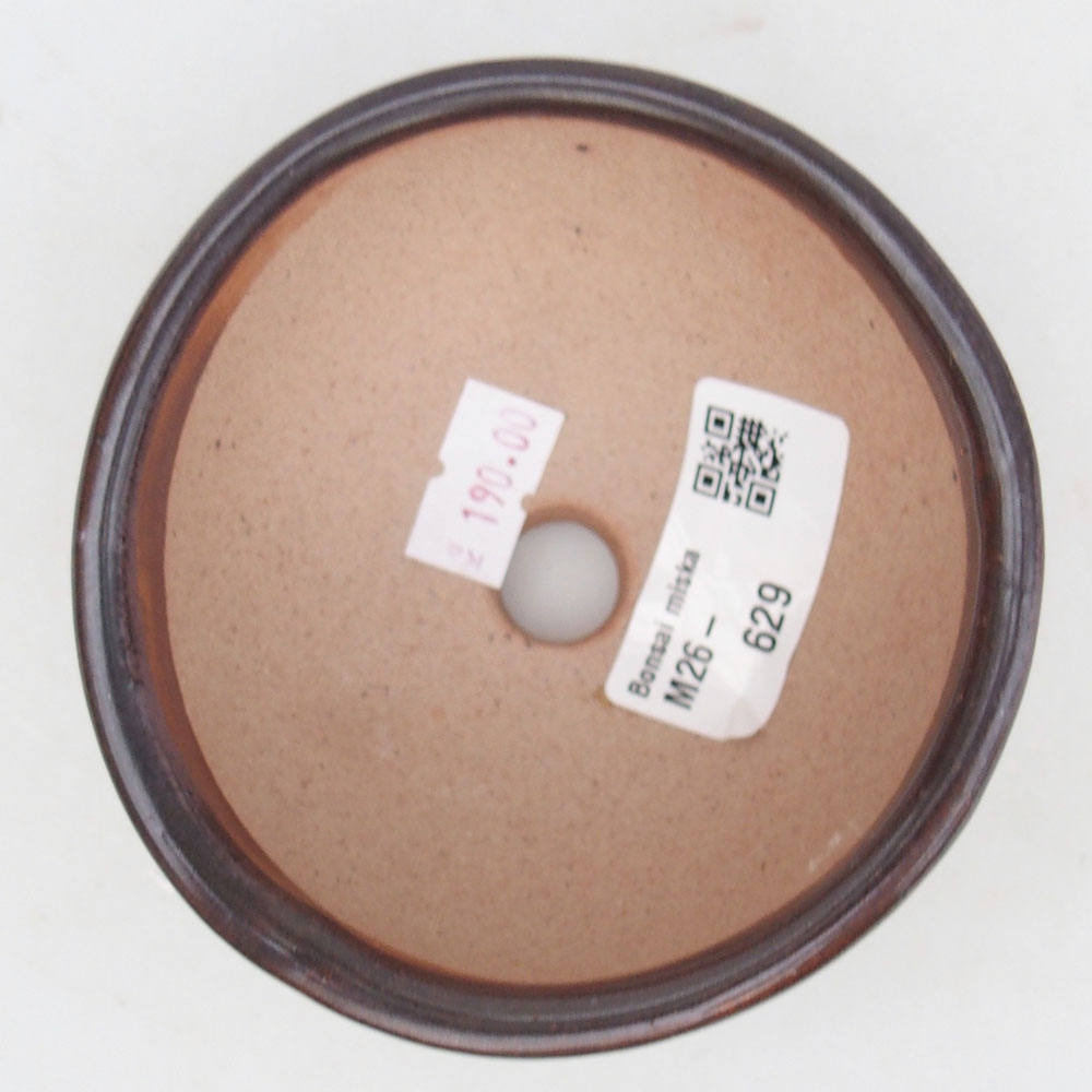 Ceramic bonsai bowl 9,5 x 9,5 x 5 cm, brown