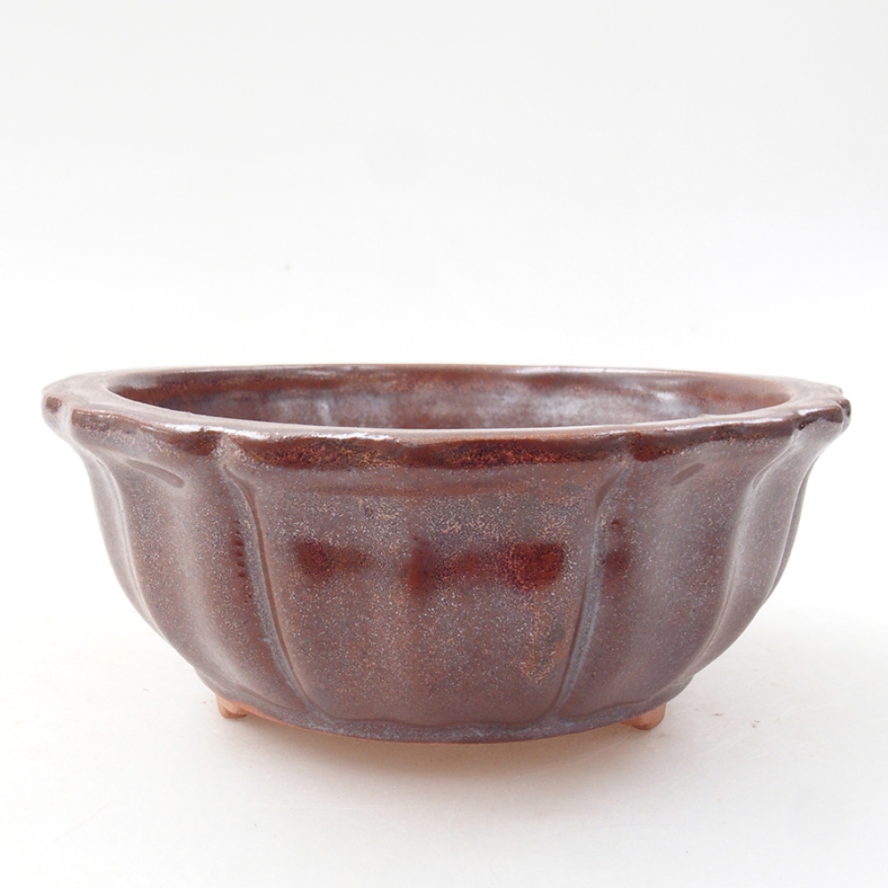 Ceramic bonsai bowl 11 x 11 x 5 cm, color brown