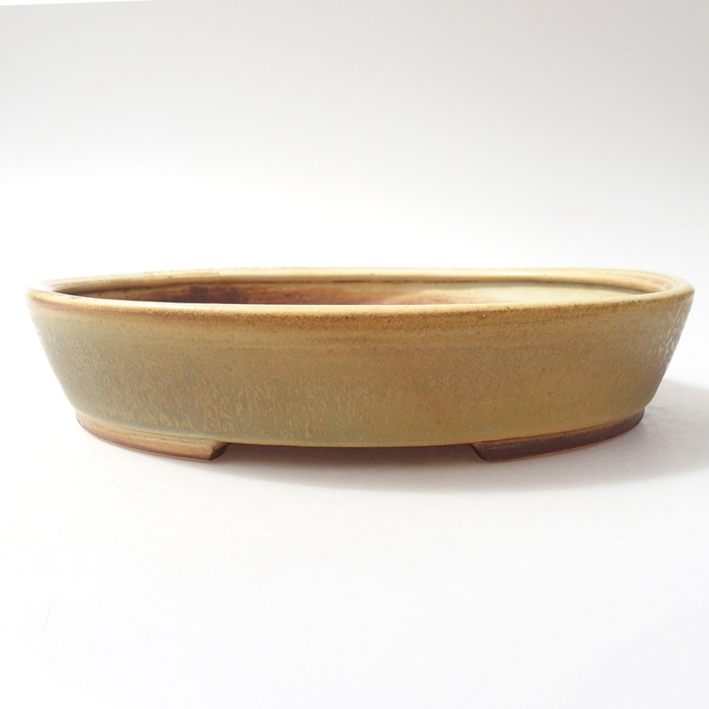 Ceramic bonsai bowl  22,5 x 20 x 4  cm, color  green