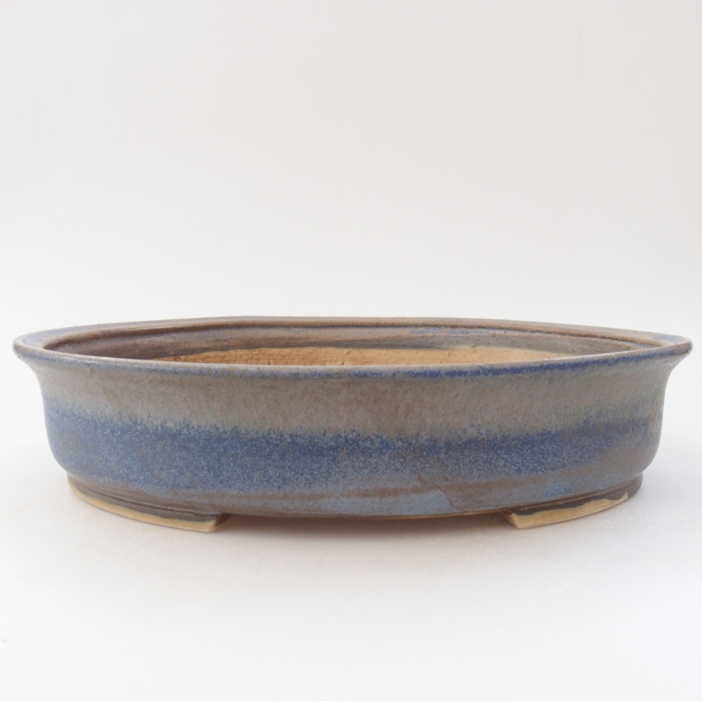 Ceramic bonsai bowl 26,5 x 23,5 x 5,5 cm, colour blue