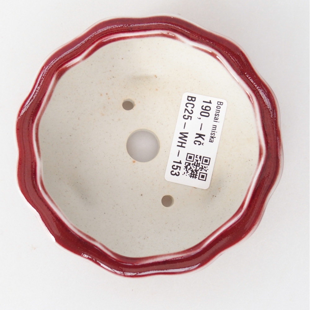 Ceramic bonsai bowl 10 x 10 x 4 cm, colour red