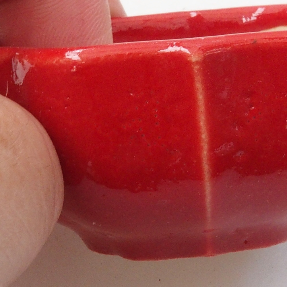 Mini bonsai bowl 6 x 5,5 x 2,5 cm, color red
