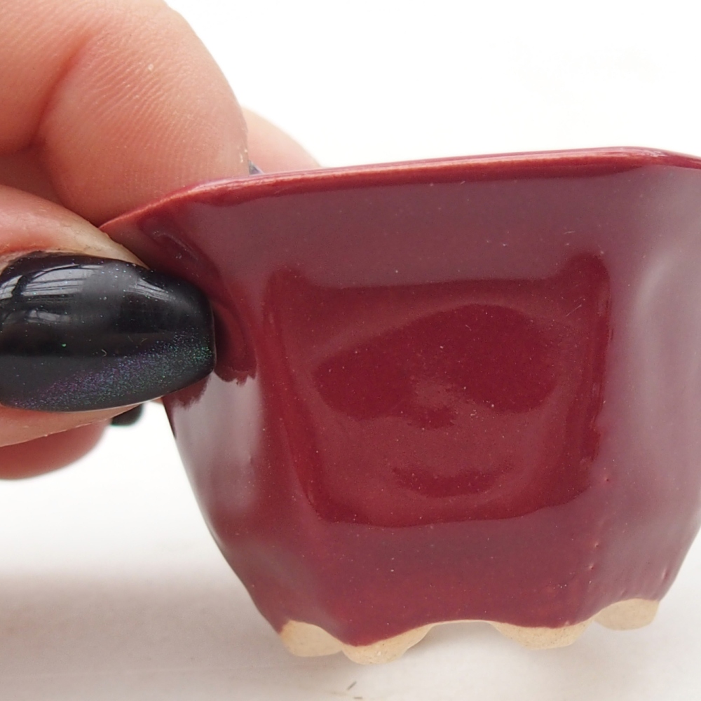 Mini bonsai bowl 5,5 x 5 x 3 cm, burgundy