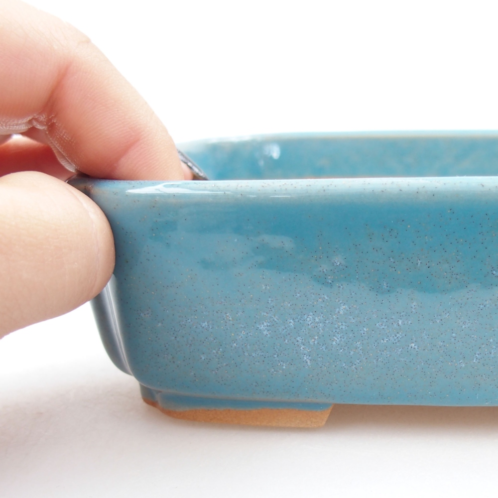 Ceramic bonsai bowl 15 x 12 x 4,5 cm, color blue