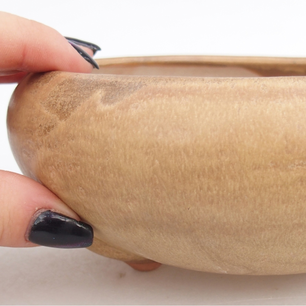 Ceramic bonsai bowl 15 x 15 x 7 cm, colour beige