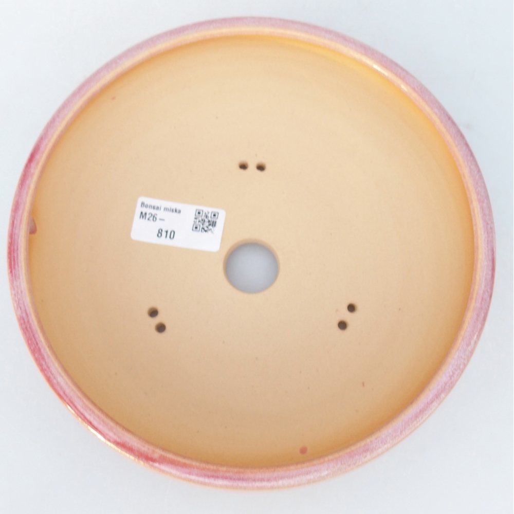 Ceramic bonsai bowl 18,5 x 18,5 x 6 cm, pink