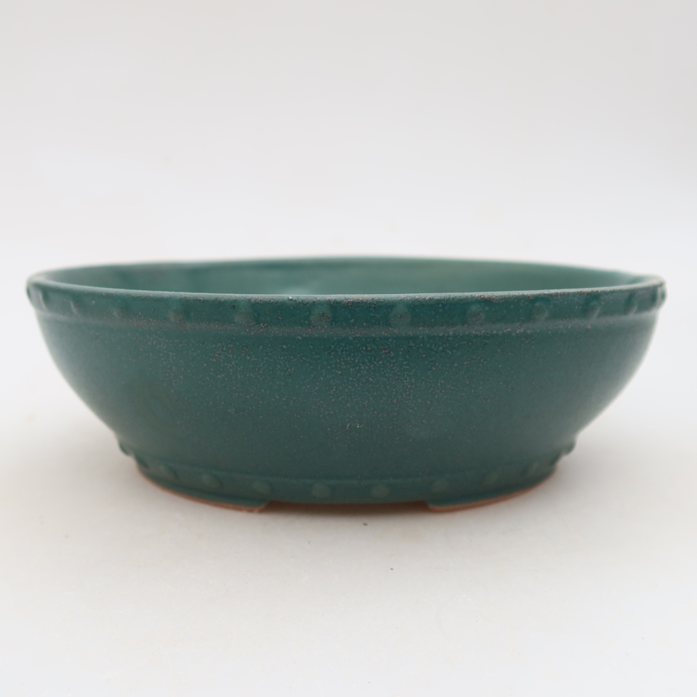 Ceramic bonsai pot, 18 x 18 x 5.5 cm, blue