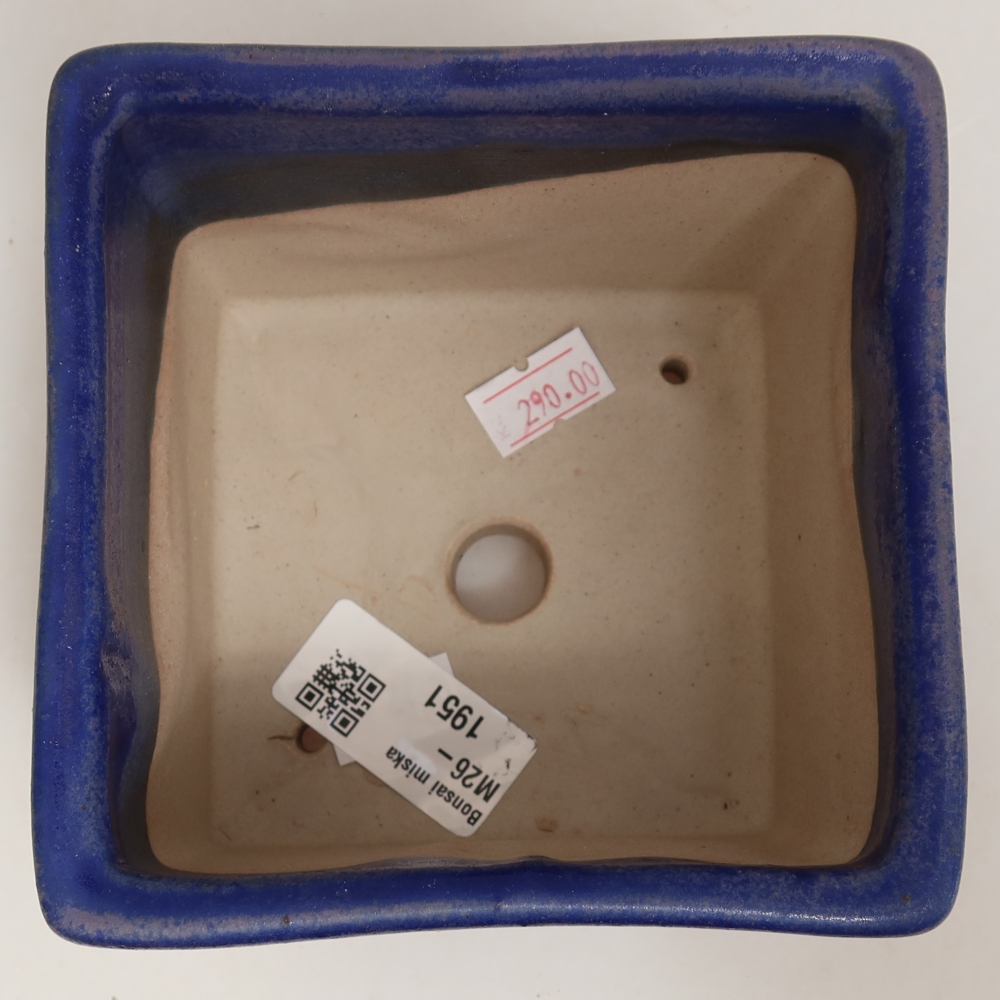 Ceramic bonsai pot, 11 x 11 x 8.5 cm, blue