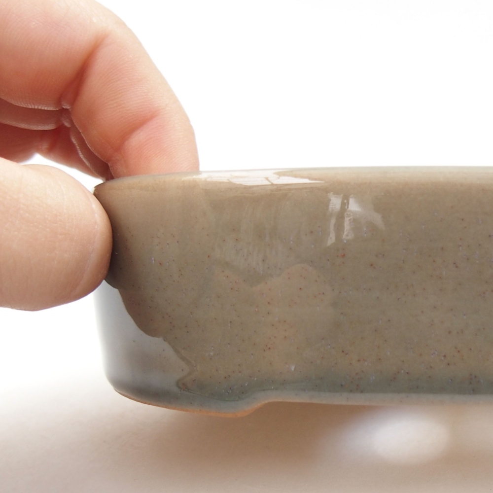 Ceramic bonsai bowl 13 x 10 x 4 cm, color gray