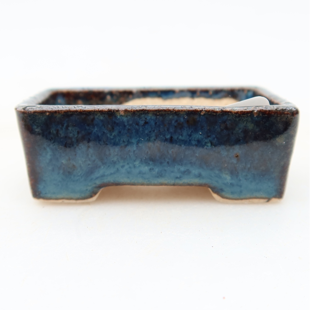 Ceramic bonsai pot, 5 x 3 x 2 cm, blue