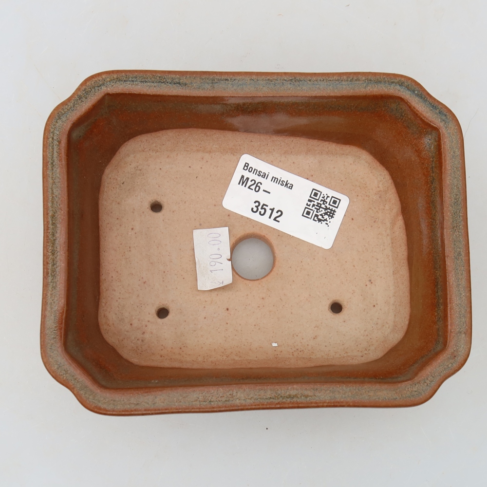Ceramic bonsai bowl 13 x 10 x 4 cm, brown