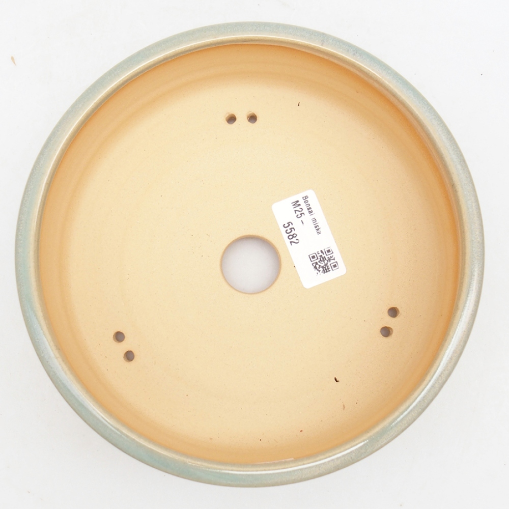 Ceramic bonsai pot 17.5 x 17.5 x 6 cm, green