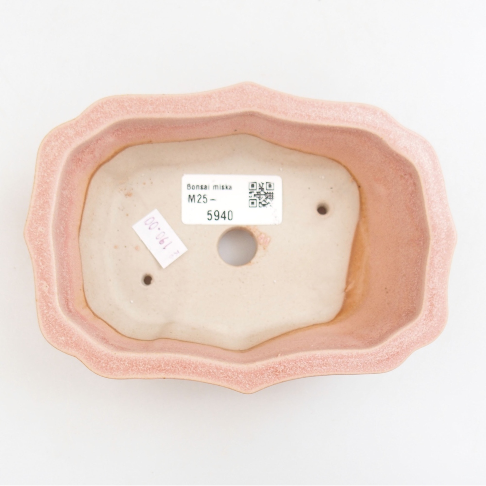 Ceramic bonsai bowl 15,5 x 11 x 4,5 cm, color pink