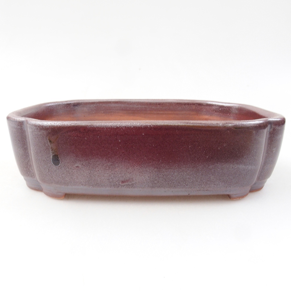 Ceramic bonsai bowl 15 x 11,5 x 4,5 cm, color brown