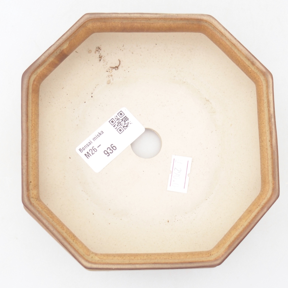 Ceramic bonsai bowl 13,5 x 13,5 x 4,5 cm, brown