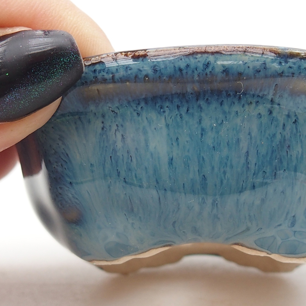 Mini bonsai bowl 6,5 x 6,5 x 2,5 cm, colour blue