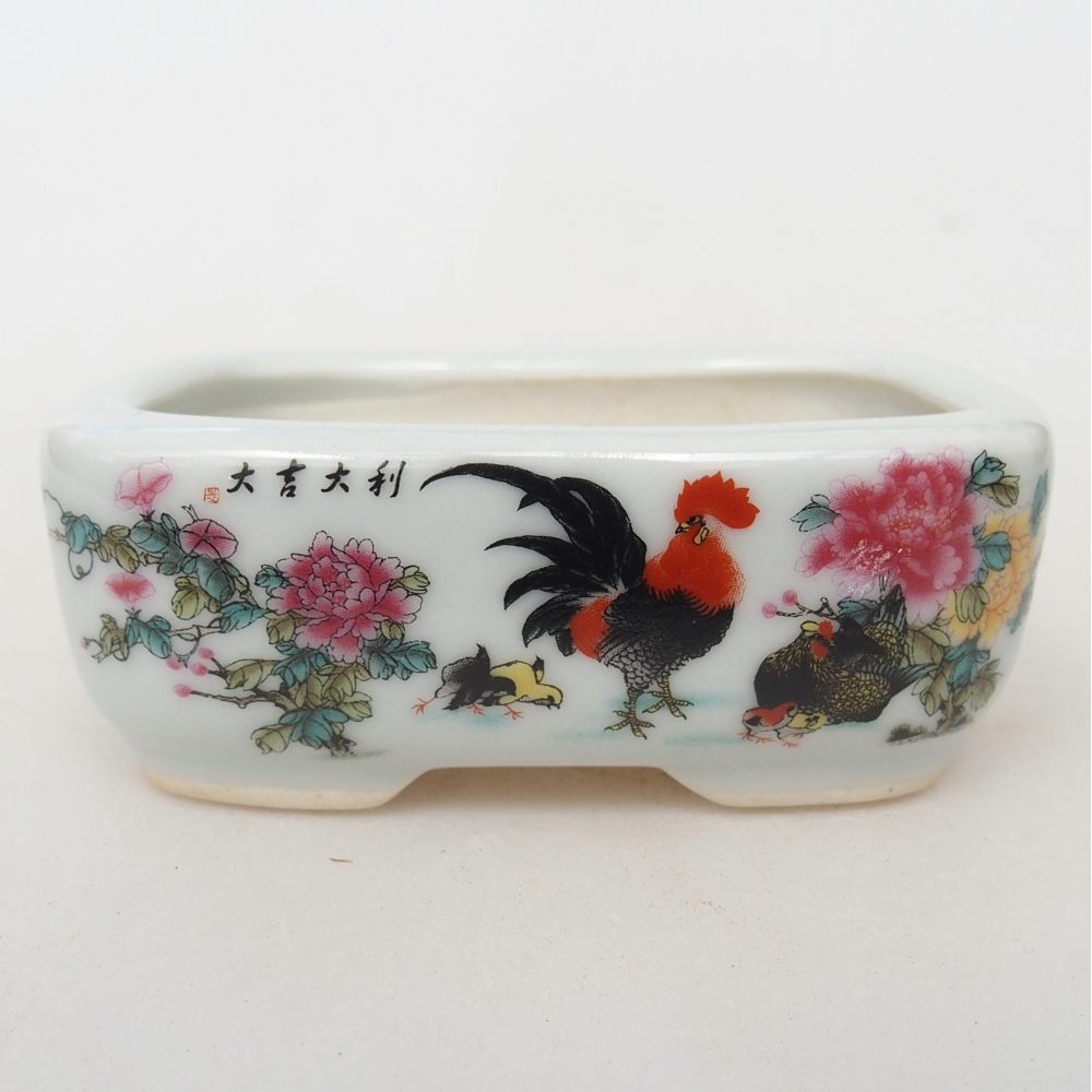 Mini bonsai bowl 8 x 6 x 3 cm, white