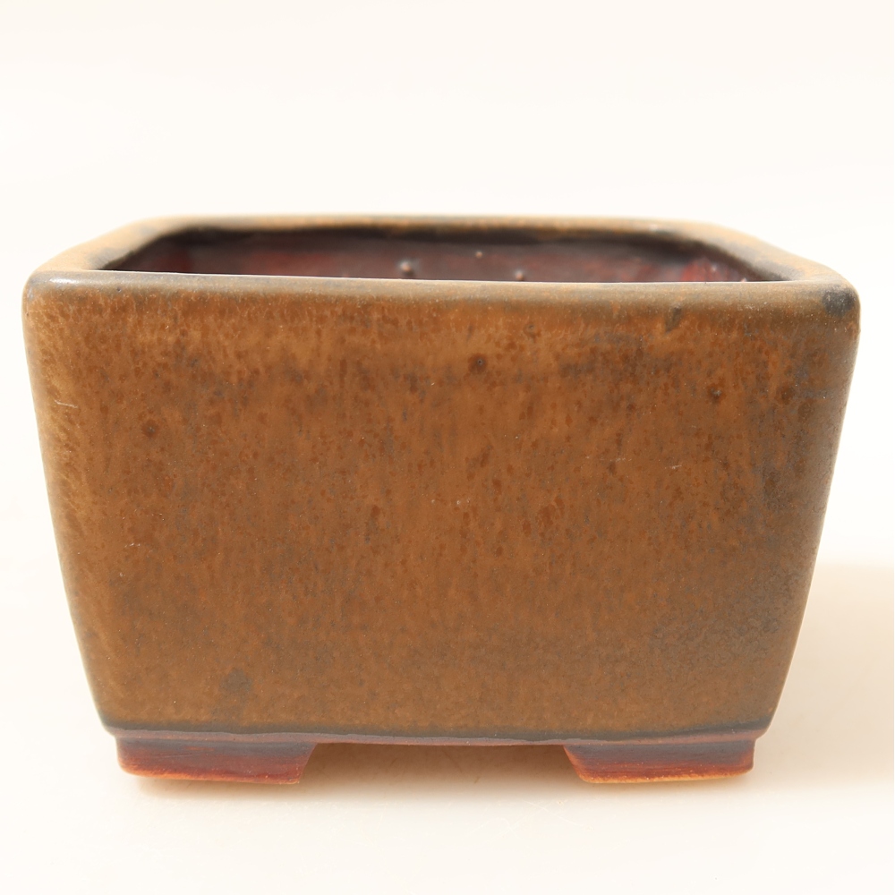Ceramic bonsai bowl 8,5 x 8,5 x 5,5 cm, brown