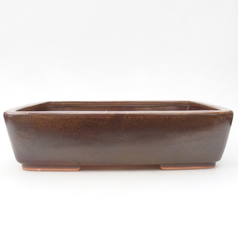 Ceramic bonsai bowl 26,5 x 20 x 6,5 cm, brown