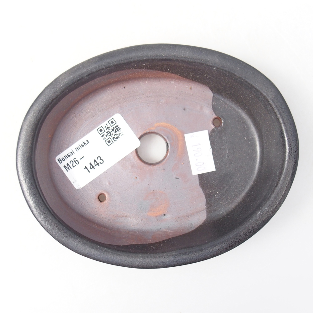 Ceramic bonsai bowl 13 x 10,5 x 3 cm, black