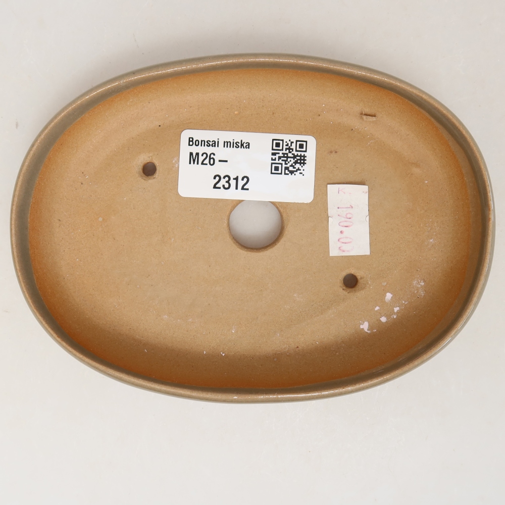 Ceramic bonsai pot, 13 x 9.5 x 2.5 cm, gray