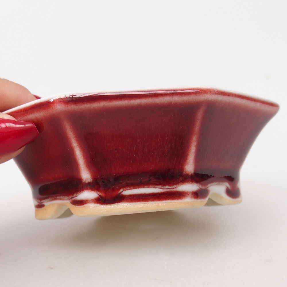 Mini bonsai bowl 11 x 10 x 3,5 cm, colour red
