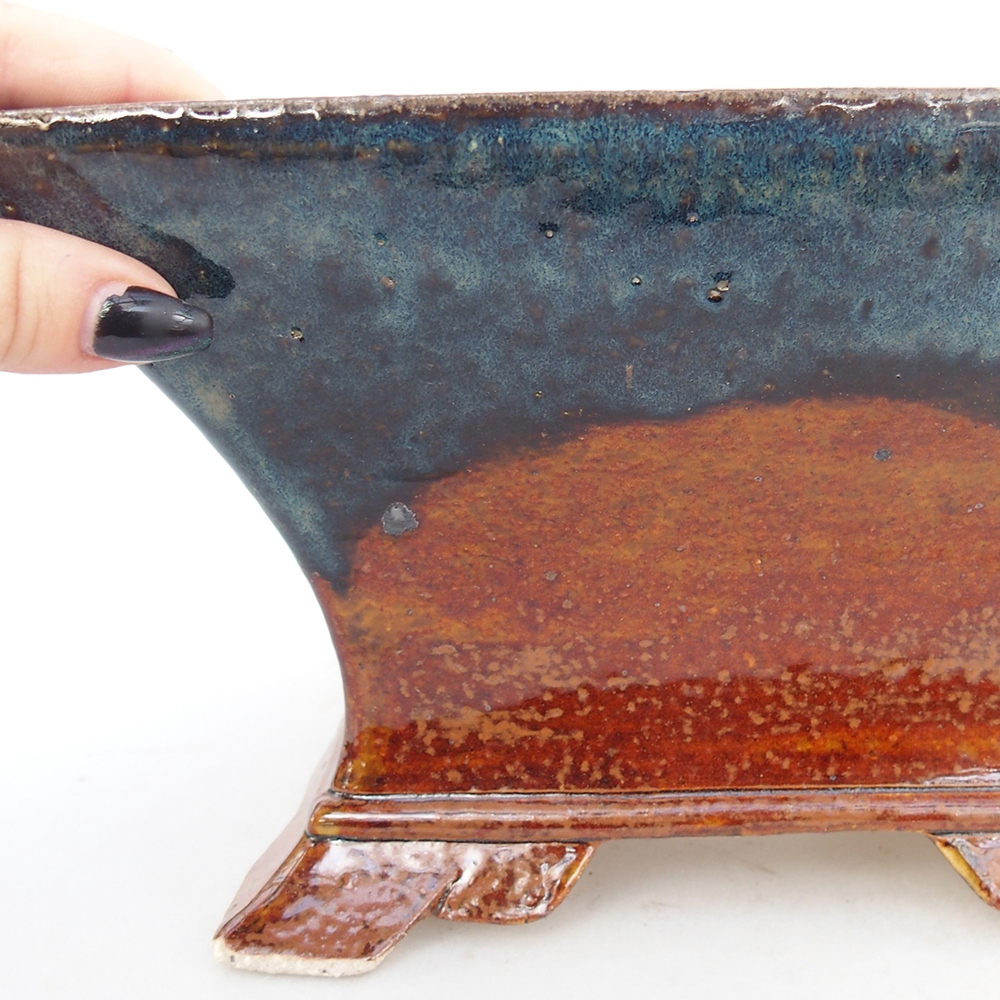 Ceramic bonsai bowl 24 x 24 x 14 cm, brown