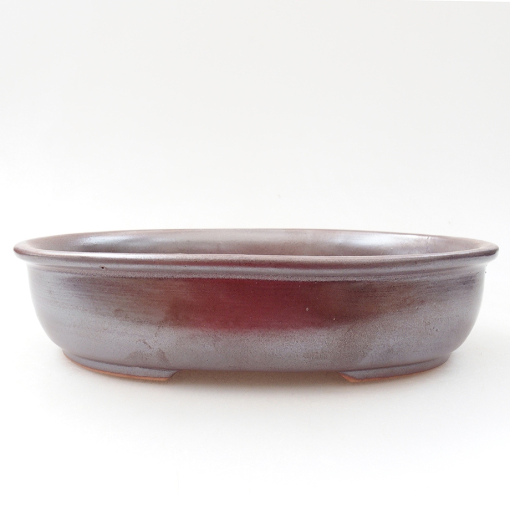 Ceramic bonsai bowl 21,5 x 16,5 x 5 cm, color brown