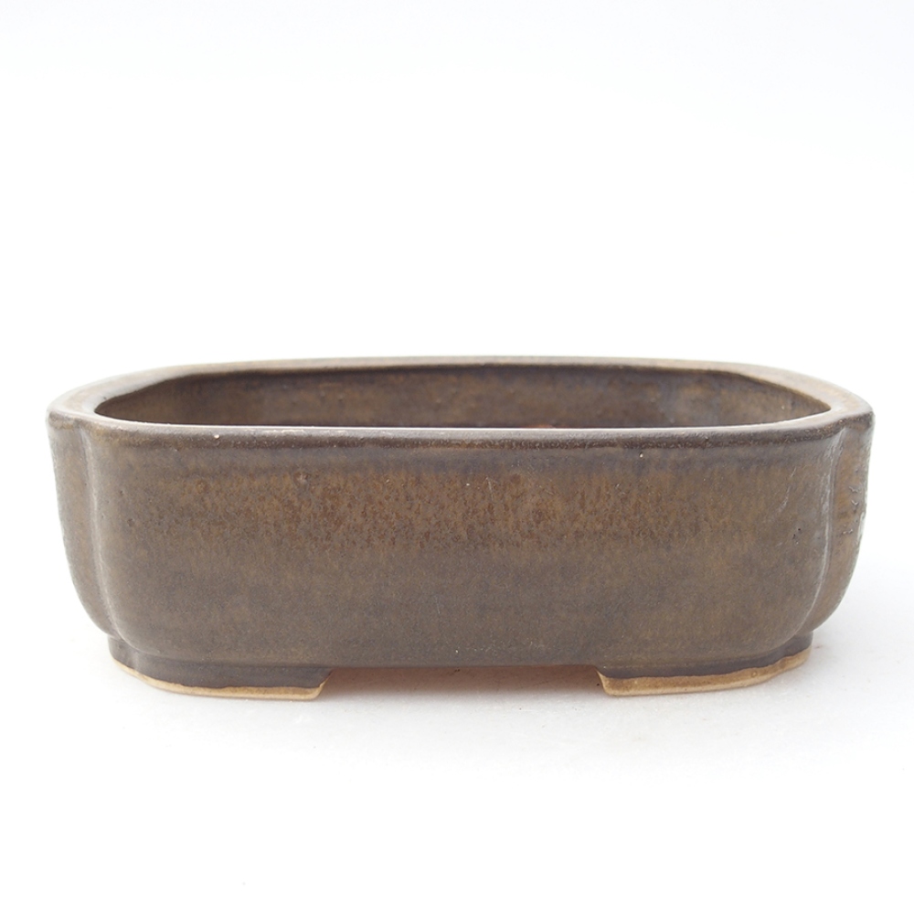 Ceramic bonsai bowl 13,5 x 12 x 4 cm, color brown